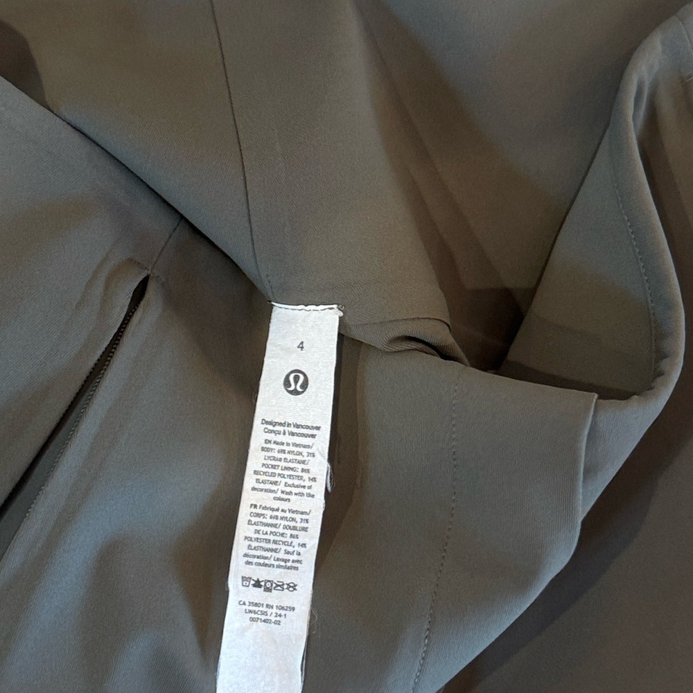 lululemon Smooth Fit Pull-On High-Rise Army Green Pant | Size 4, 26” Inseam - Picture 8 of 8